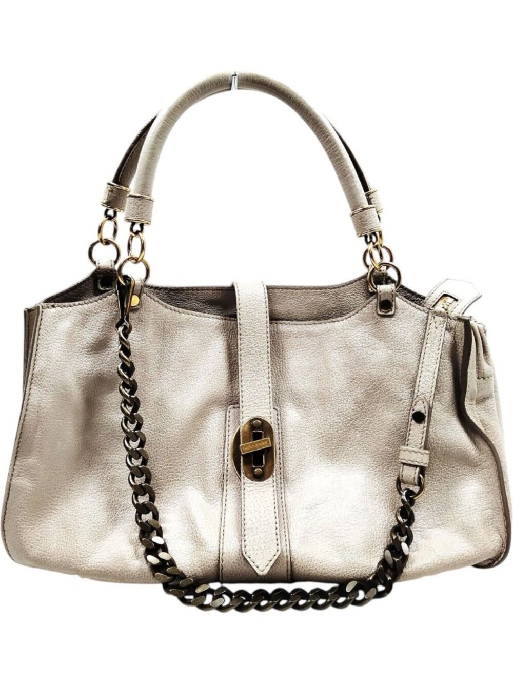 767242CR T3 Burberry Hand Bag Beige Leather